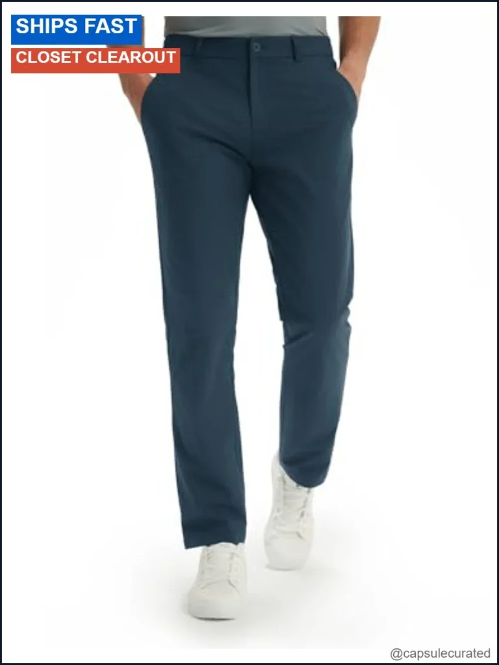 Men's Stretch Golf Pants with 5 Pockets, 30/32/34 Inseam, Quick-Dry